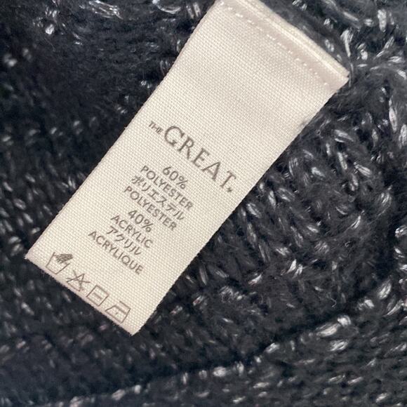 The Great Black Metallic Loop Knit Open Front Cardigan Size: 1 - Picture 4 of 6